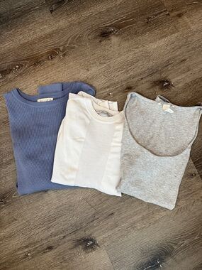 Zara H&M Marled Size Medium 3 Top Bundle Lightweight Knit Neutral Basics Lot